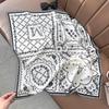 Retro mocha coffee silk scarf double crepe square scarf 111 mulberry silk high-end neck summer new silk scarf
