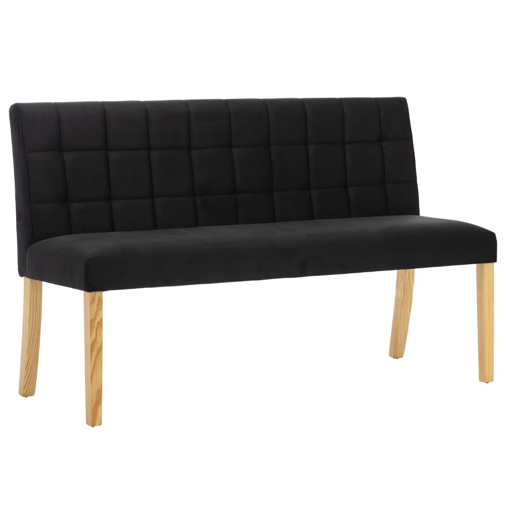 Bench 140 Cm Black Velvet