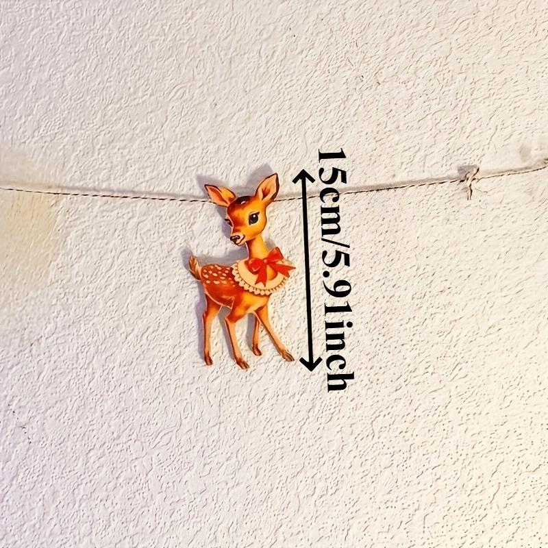 8pcs Vintage Reindeer Christmas Ornaments -Festive Winter Decor for Fireplace & Wall, Holiday Wall Art|Vintage Christmas Decor