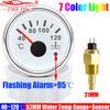 Auto Car 52MM Water Temperature Gauge with Warning Sensor 12MM,14MM,16MM  40-120℃ Water Temp Meter Indicator 7 Color Backlight