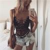 Spitzen Durchsichtiger V-Ausschnitt Camisole Body