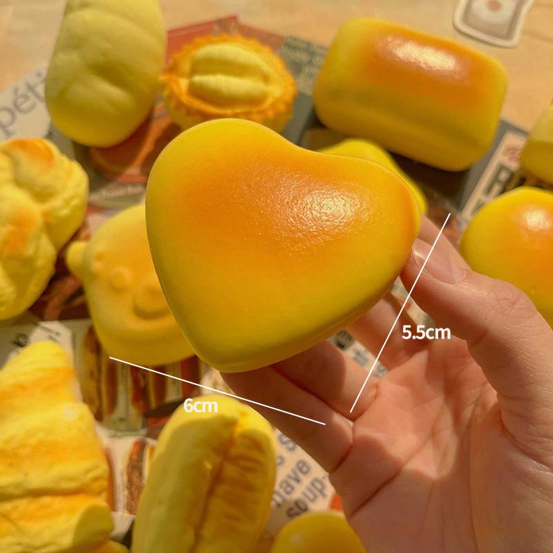 Simulation Croissant Bread Toast Squishy Fidget Slow Rebound Super Soft Cake Squeezing Office Stress Relief Relax Ornament