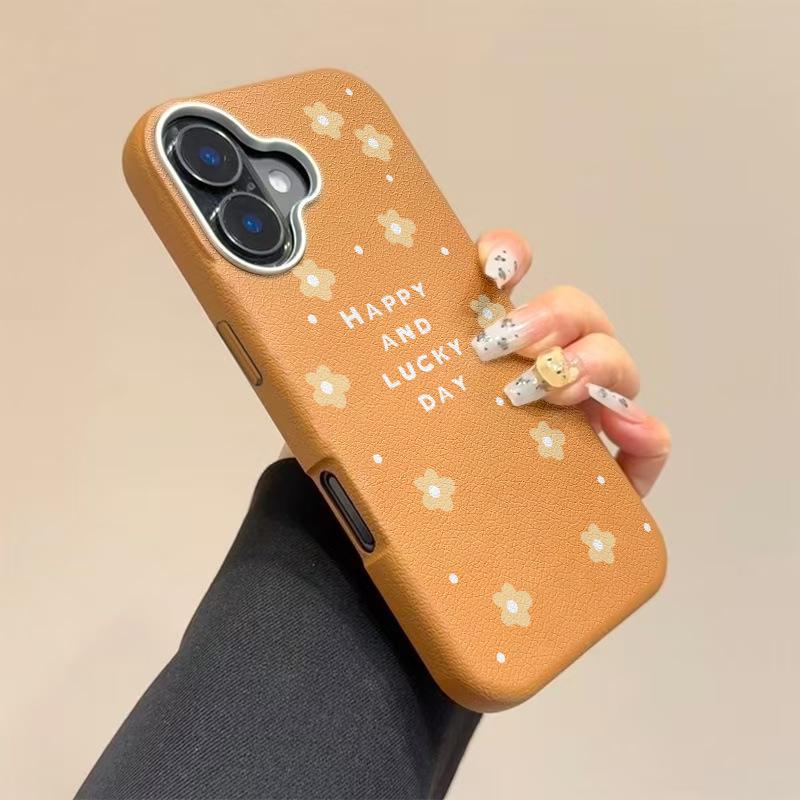 

Apple 16 Pro Max/15/14 Case - Japanese Korean Style, Simple Small Flowers, Lychee Pattern iPhone 11 Pro Max