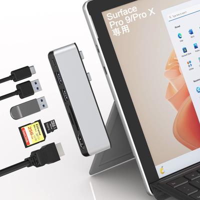 Surface Pro USB-Hub mit Thunderbolt 4 Daten PD 4K HDMI-Anschluss 2x USB-Kartensteckplatz Surface Pro 9 Hub Dreifach-Display Pro 9 HDMI USB Surface Pro X Konverter