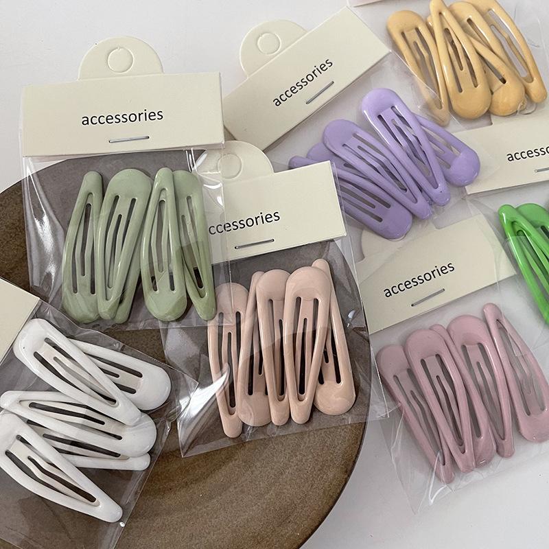 5 Pcs Hair Accessories Simple Personality Bangs Clip Edge Clip Hairpin BB Clip Cute Sweet Girl Heart Small Fresh Color Hairpin