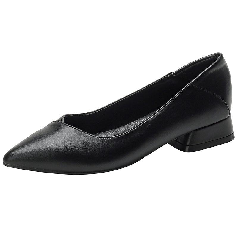 Black Work Shoes Female Flight Attendant Career Job Interview Student Civil Servant Flight Attendant Hotel Commuter Low Heel 3cm Single