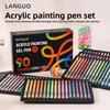 LANGUO 90/6 Colors Glitter Acrylic Painting Gel Pen Set 1.0mm Large Capacity Writing Pen Stationery Office School Supplies