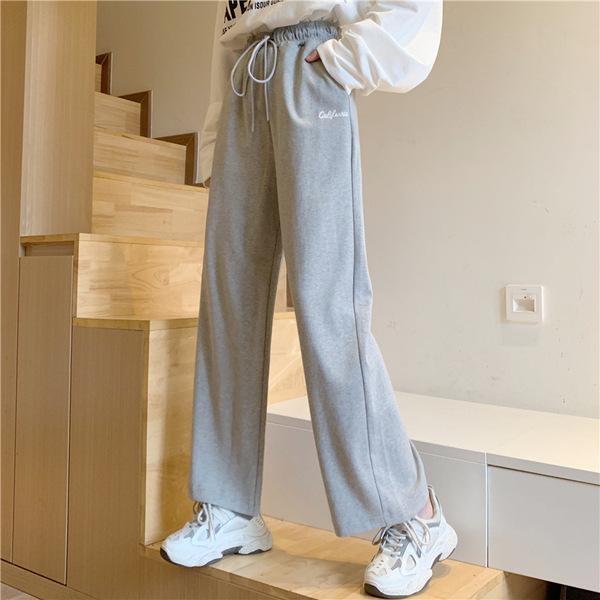 

Женские серые спортивные брюки в американском стиле – новинка весны и осени 2025 г.: Свободные, облегающие, повседневные, прямые, широкие спортивные брюки. XL