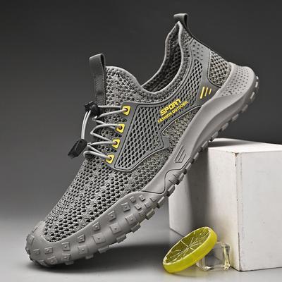 Sneakers Men's 2025 New Summer Thin Hollow Breathable One-pedal Mesh Shoes Casual Lightweight Non-slip Travel Shoes