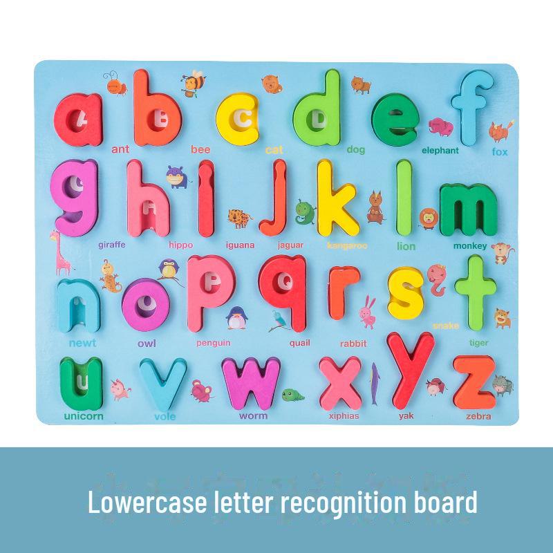 3D Holzbuchstaben- und Formerkennungs-Puzzle für die frühkindliche Bildung