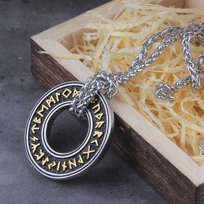 Stainless Steel Viking Vegvisir Amulet Never Fade Runic Circle Pendant Magical Staves Men Norse Rune Jewelry