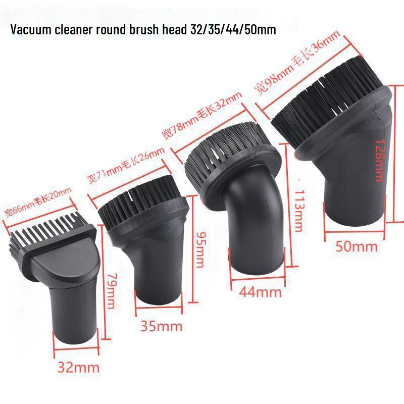 Universal Vacuum Cleaner Brush Head - Round Bristle Nozzle, 32-50mm Diameter