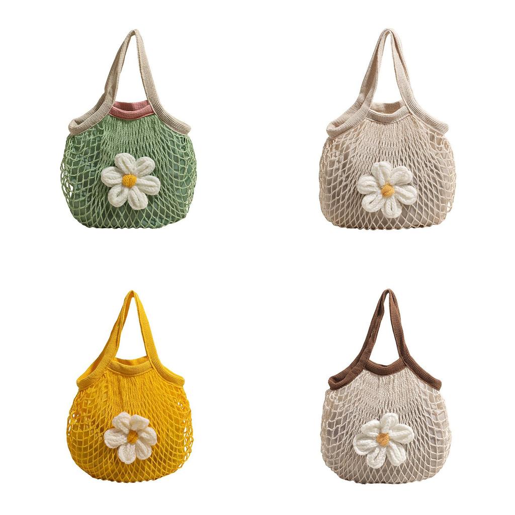 Cotton Knit Tote Bag For Travel And Casual Use With Large Capacity For Women