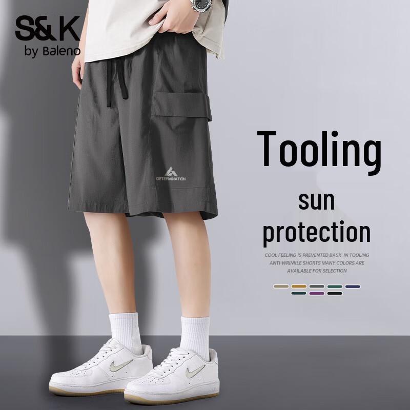 Baleno S&K Men s Loose Fit Quick-Dry UPF100+ Sun Protection Summer Shorts L