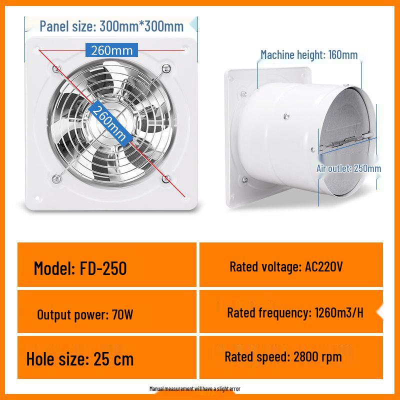 Powerful Silent Kitchen Window Exhaust Fan – Metal Square Oil & Smoke Extractor
