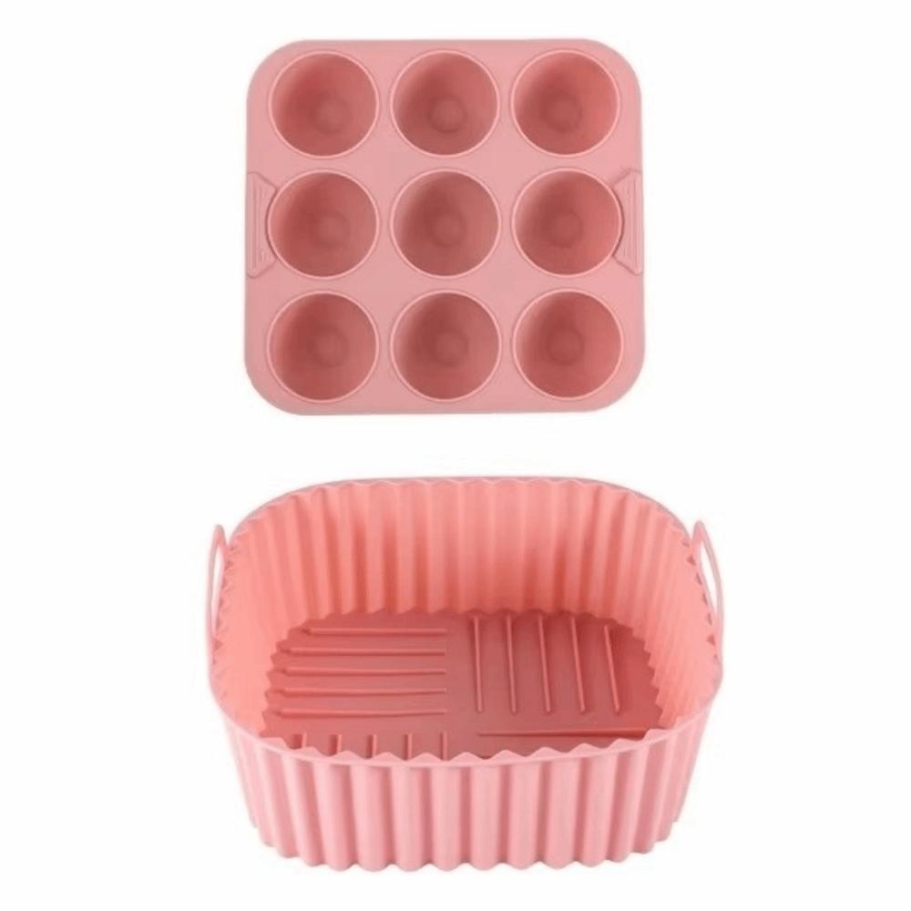 

2 Pcs Non-Stick Air Fryer Accessories Heat-resistant Cupcake Mold Household Use