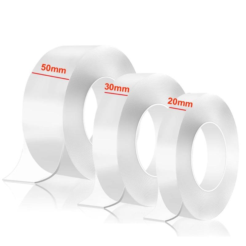 1-10M Double-sided Adhesive Nano Tape 20-50mm Width Reusable No Trace Waterproof Ultra-strong Tape Strip Clear Mounting Tape
