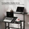 Sit-Stand Desk, Height-Adjustable, 70 x 60 cm, on Casters, Tilting Top, Black Metal Frame