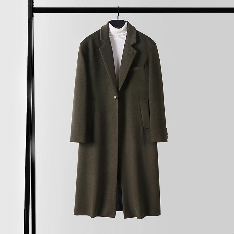 Men's Plus Size Woolen Windbreaker - Autumn/Winter British Style Korean Casual Jacket