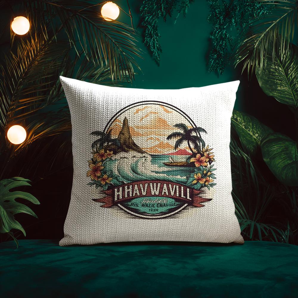 American Classic Beach Style Cushion Cover Silky Elegant Comfort Sofa Bed Invisible Zipper Beach Pillowcase