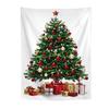 Festive Window Hanging Merry Christmas Tapestry, Wall Fabric Backdrop, Xmas Tree Winter Holiday Party Scene Decoration Art for Living Room,