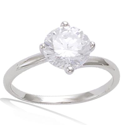 Weißer „Unique“-Silberring (rhodiniert) – 8 mm