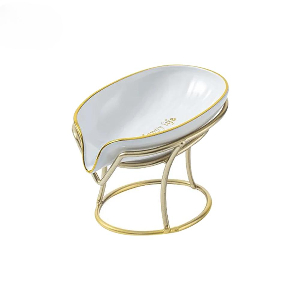 1 Stück Leichter Luxusstil Kreative Seifendose Badezimmer Toilette Haushalt Abflussfrei Perforiert Seifenablage Seifenschale Tablett Badezimmer Gadge