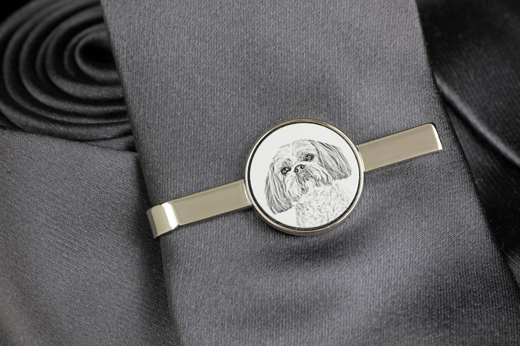 Shih Tzu, Perro Crisantemo - gemelo de corbata con un perro, gemelo de corbata personalizado, un regalo único para un hombre de la marca Art-Dog