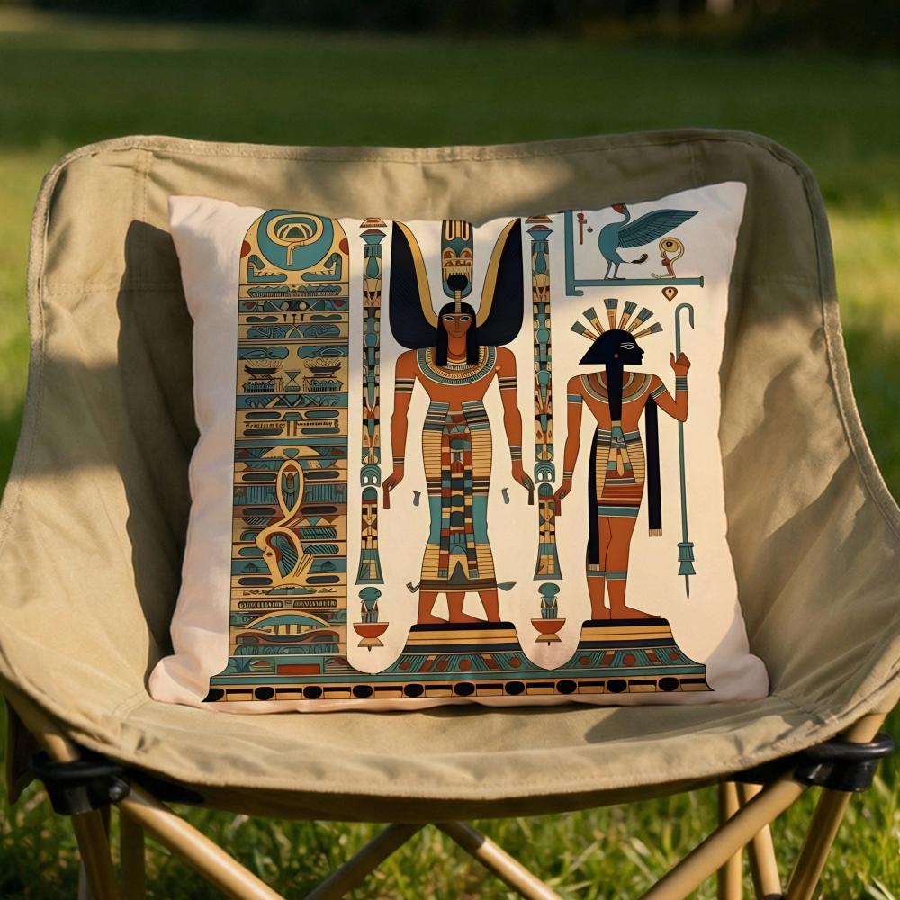 Mystery Greek Ancient Egyptian Cushion Cover Soft Reversible Durable Pillow Use for Home Car Daily Comfort