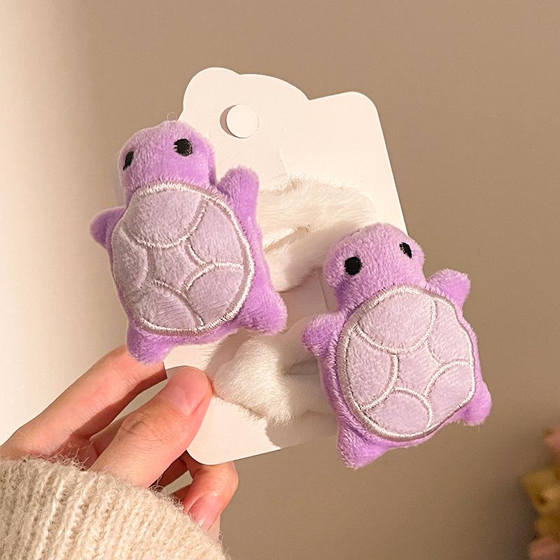Cute Cartoon Plush Heart Hair Clip – Girly Side Bangs Bendy Accessory