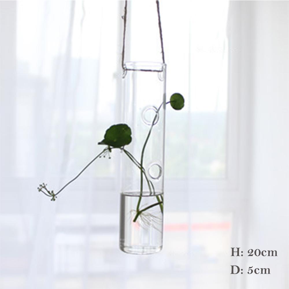 1Pcs Creative Hanging Glass Vase Transparent Hydroponic Container Terrarium Flower Plant Pot Garden Home Wedding Decoration