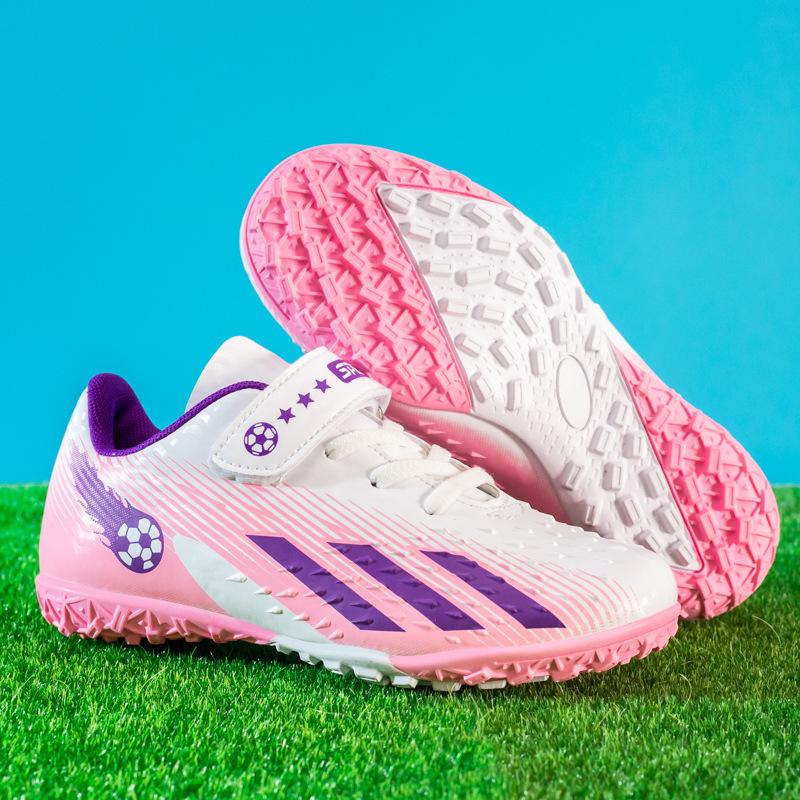 Children's Football Shoes Teens Boys and Girls Students Kids Shattered Nails Velcro Grass Game Training