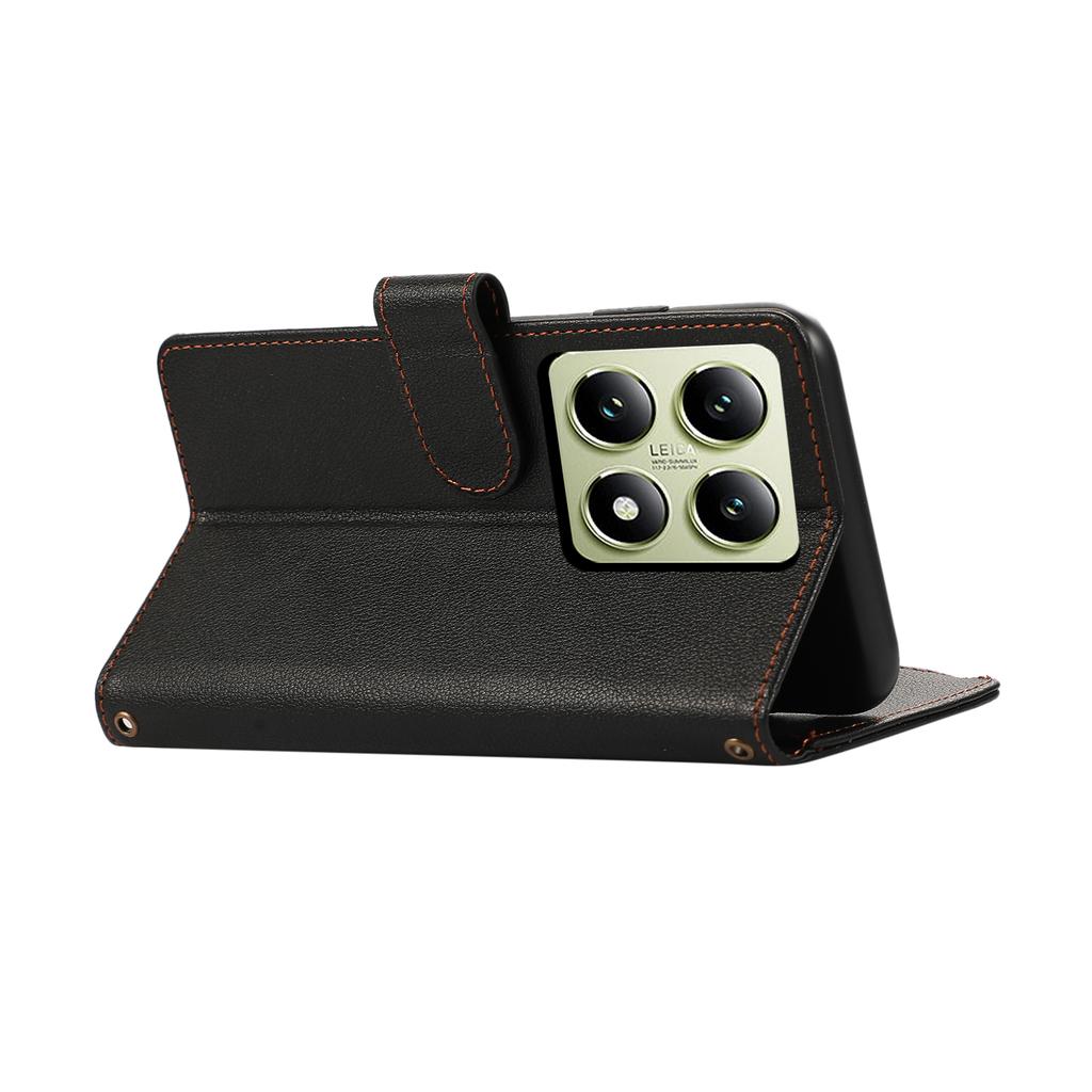 For Xiaomi 14T Pro Case Multi Card Slots Zipper Leather Phone Cover with Wrist Strap
