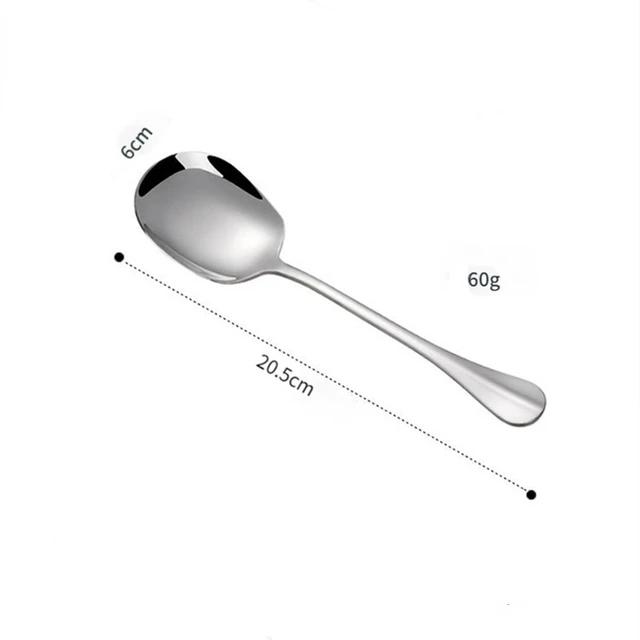 Large Stainless Steel Spoon Thicken Long Handle Soup Spoons Round Scoops for Hot Pot Colander Cooking Utensils Kitchen Tableware S серебряный