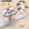 KEYSION Plating Transparent Earphone Case for AirPods Pro 3 TPU+PC Shockproof Phone Stand Hook Headphone Cover for AirPods Pro 3