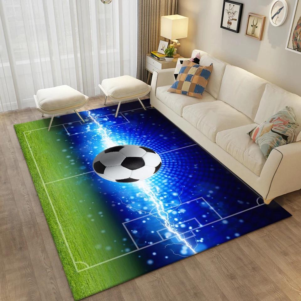 3D Football Printing Floor Mat Carpets for Living Room Soccer Field Area Rug Kids Bedroom Bathroom Mats Anti-slip Home Mat Rugs