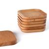 4Pcs Small Square Wooden Plates Snack Dessert Plate Appetizer Serving Tray Mini Food Plate Serving Dishes Wood Coaster Tableware