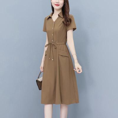 2023 Summer High-End Waist-Slimming Petite Plus Size Dress for Middle-Aged Women