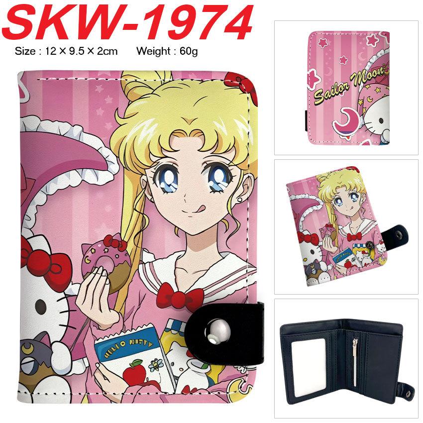 Sailor Moon Anime Print Vertikale Druckknopf-Geldbörse Luna Bunte Kartenhaltertasche Mini-Münzbörse 1 Stück