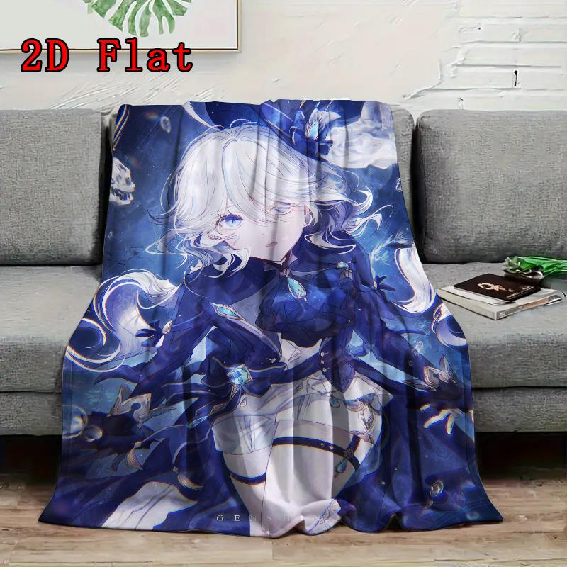 Genshin Impact Fina 2D Flat Pattern Flannel Blanket High quality All Seasons Warmth and Comfort Perfect for Christmas Gifts.SMT0917571