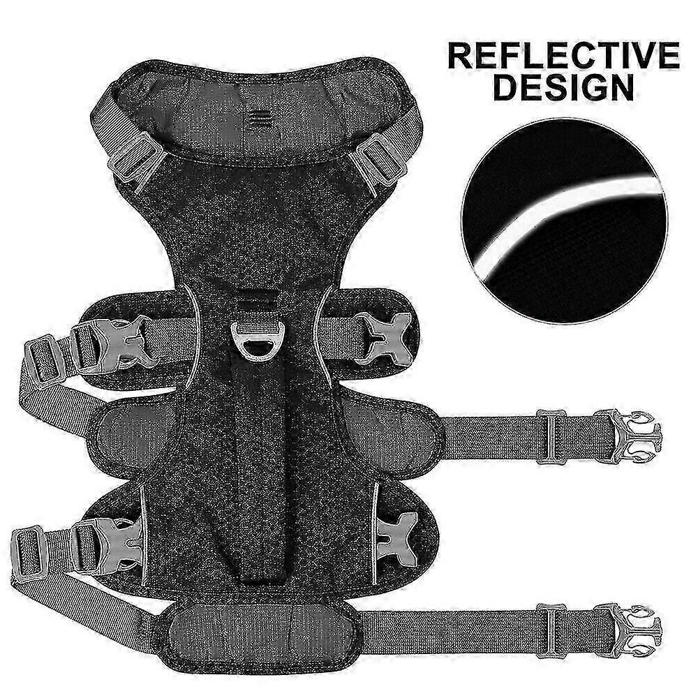 No Pull Escape Proof Dog Harness Reflective Nylon Pet Vest with Handle Adjustable-Good