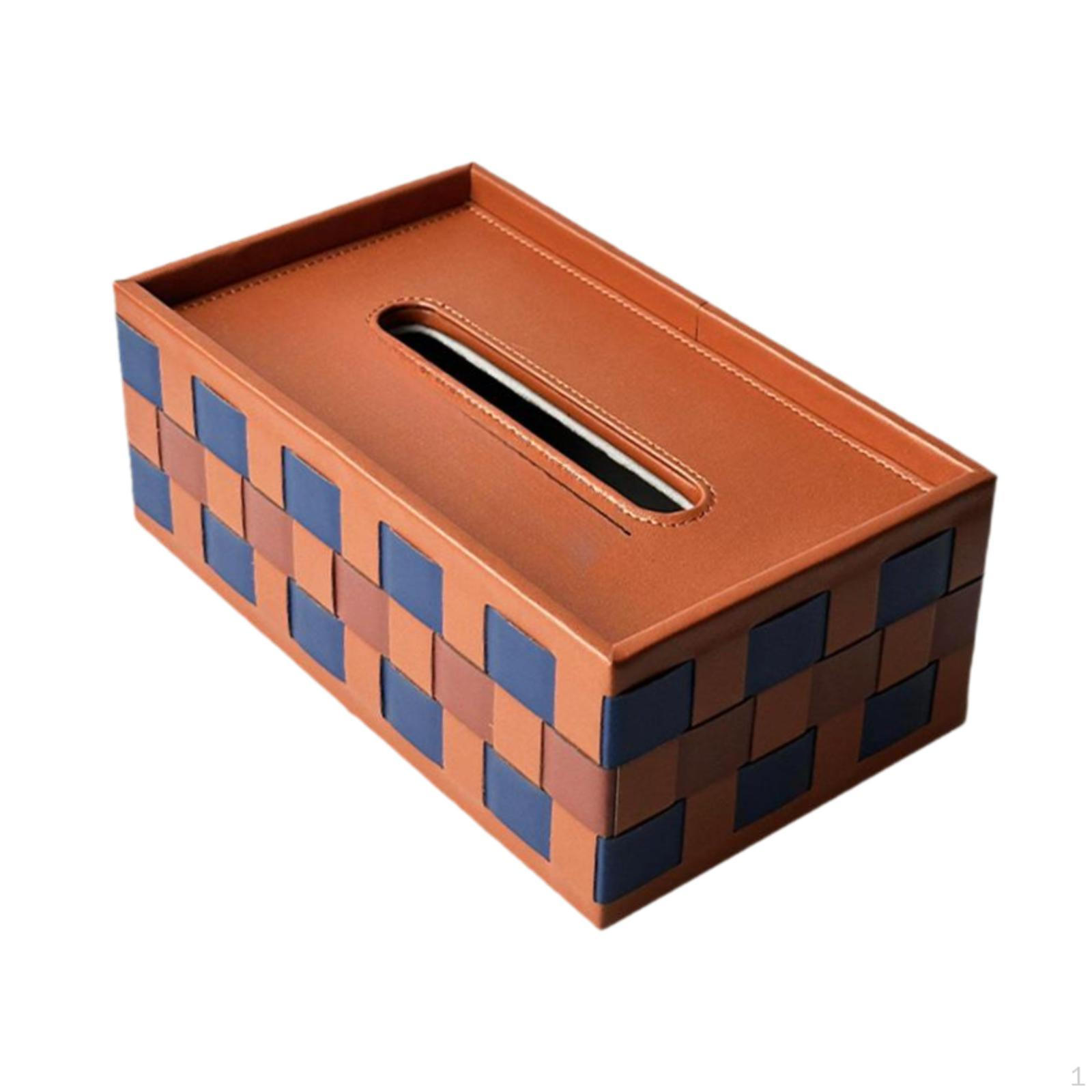 

Leather Tissue Box Organizer Set for Home And Office Use rectangle