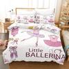 Cartoon Ballet Dancing Girl Comfortable Duvet Quilt Cover Pillowcase Bedding Set Children Bedroom Decoration Home Textile