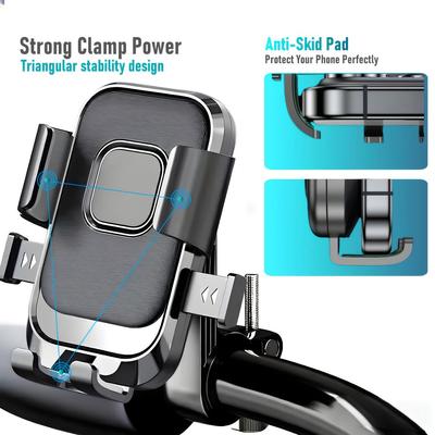 Universal Bicycle Phone Holder, 360° Rotating and Automatically Locking, Compatible with IPhone, Samsung and All Other Phone Models.