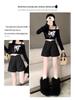 Women's Gray High-Waist Woolen Wide-Leg Pants: 2024 Autumn/Winter Slimming A-Line Shorts