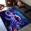 Vibrant Octopus Rug for Living Room Decor - Unique Marine Life Artwork, Ocean-Themed Home Accessories Skid Resistant Carpet