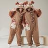 Couples Flannel Dinosaur Onesie Winter Warm Hooded Sleepwear Men Women