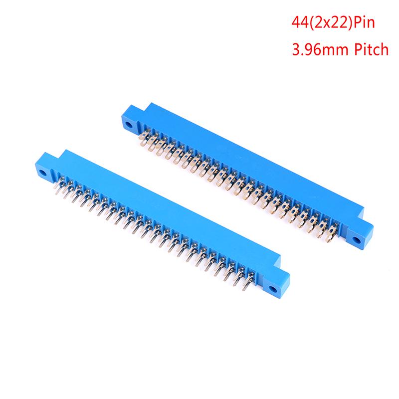 Dual 2 X 22 PIN 44 Pin 3.96mm Gold Slot Solder Socket 1pc PCB Card Edge Connector