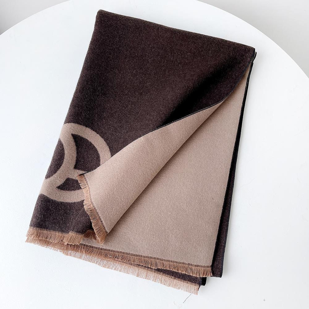 Big-name scarf women's autumn and winter wool shawl light luxury high-end men's scarf shawl thickened warm scarf