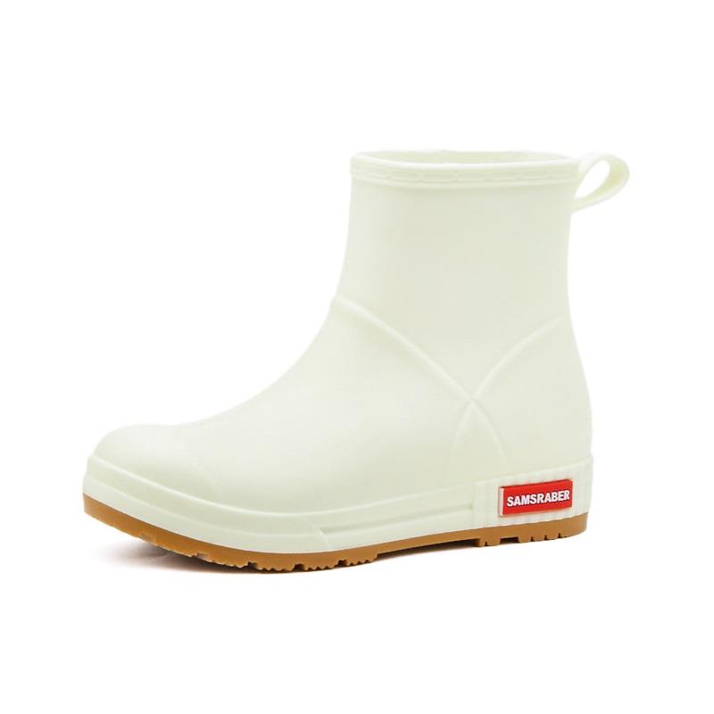 

Unisex Waterproof Mid-Calf Rain Boots Non-Slip PVC Rain Shoes Simple Casual Style 44 off білий колір